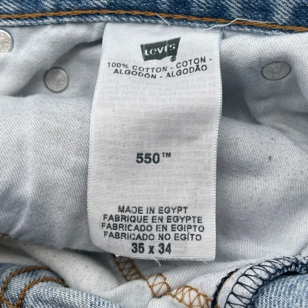 Levi's Jeans‎ Men's Size 35 x 34 Blue Denim Straight Leg High-Rise Light Wash